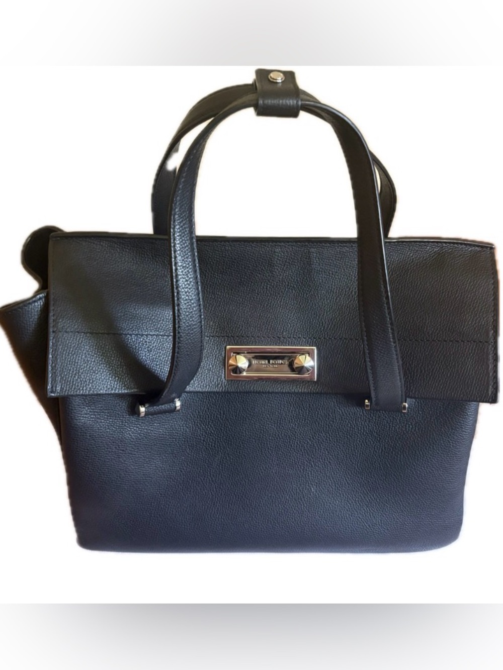 Henri Bendel NY Black Pebbled Leather Structured Tote | Collector Bag | EUC